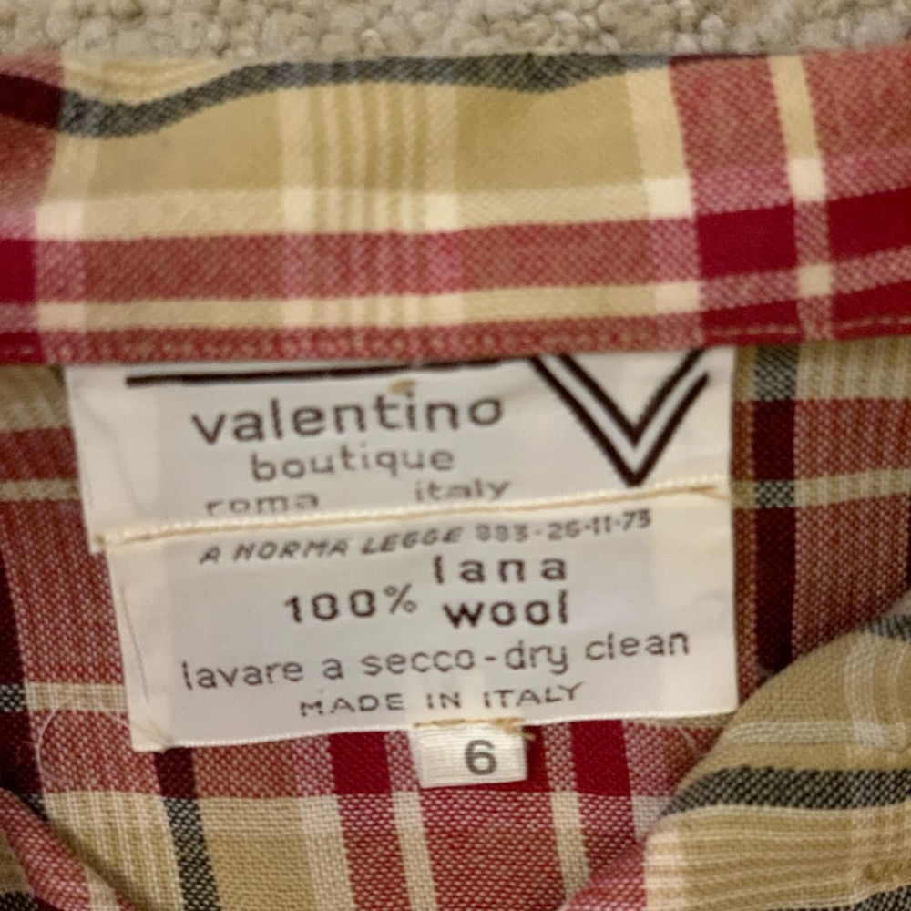 Vintage Valentino plaid Peter Pan collar shirt